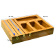 Kitchen Wooden Drawer Organizers With Plastic Foil Wrap Dispenser Holder Bamboo Ziplock Bag Storage Organizer