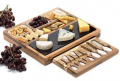 Serving Platter Acacia Wood Cheese Board With Slide-Out Drawer