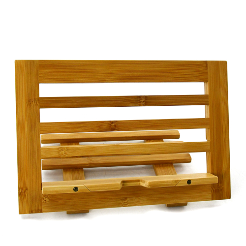 Adjustable Bamboo Wood  Book Stand Reading Recipe Book Holder