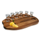 Unique Engraving Wood Tequila Shot Board 6 Shot Glass Dispenser and Holder Bar Tool Serving Tray Custom Wooden Flight Trays