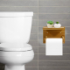 Wall Mounted Toilet Roll Paper Towel Holder with Shelf for Mobile Phone , Bamboo Toilet Paper Holder