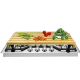 Dual-purpose Large Bamboo Chopping Cut Board Stove Cover Cutting Boards with Adjustable Legs and Juice Groove