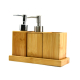 Bamboo Bath Organizer Accessories Set with Storage Drawer