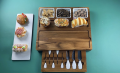 Serving Platter Acacia Wood Cheese Board With Slide-Out Drawer