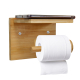 Wall Mounted Toilet Roll Paper Towel Holder with Shelf for Mobile Phone , Bamboo Toilet Paper Holder